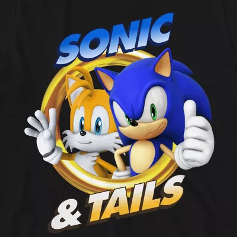 Girls Crew Neck Short Sleeve Relaxed Fit Sonic the Hedgehog Graphic T-Shirt