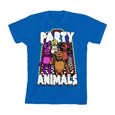 Boys Crew Neck Short Sleeve Relaxed Fit Five Nights at Freddys Graphic T-Shirt