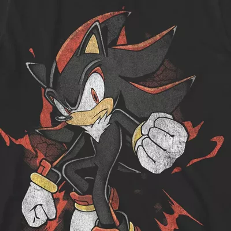 Boys Crew Neck Short Sleeve Relaxed Fit Sonic the Hedgehog Graphic T-Shirt