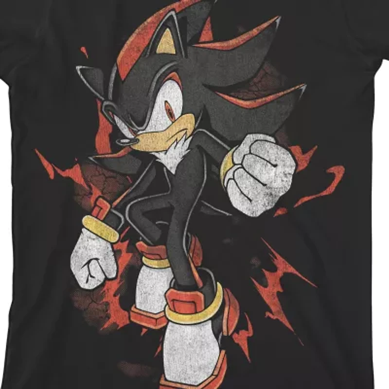 Boys Crew Neck Short Sleeve Relaxed Fit Sonic the Hedgehog Graphic T-Shirt