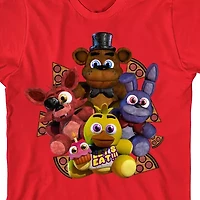 Boys Crew Neck Short Sleeve Relaxed Fit Five Nights at Freddys Graphic T-Shirt