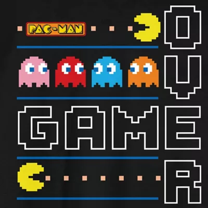 Mens Crew Neck Short Sleeve Regular Fit Pacman Graphic T-Shirt