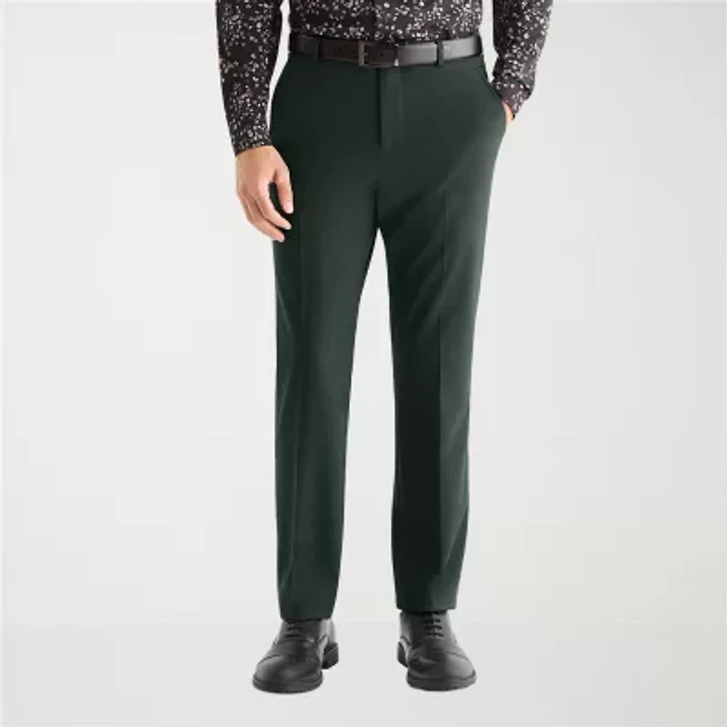 J. Ferrar Mens Slim Fit Dress Flat Front Pant