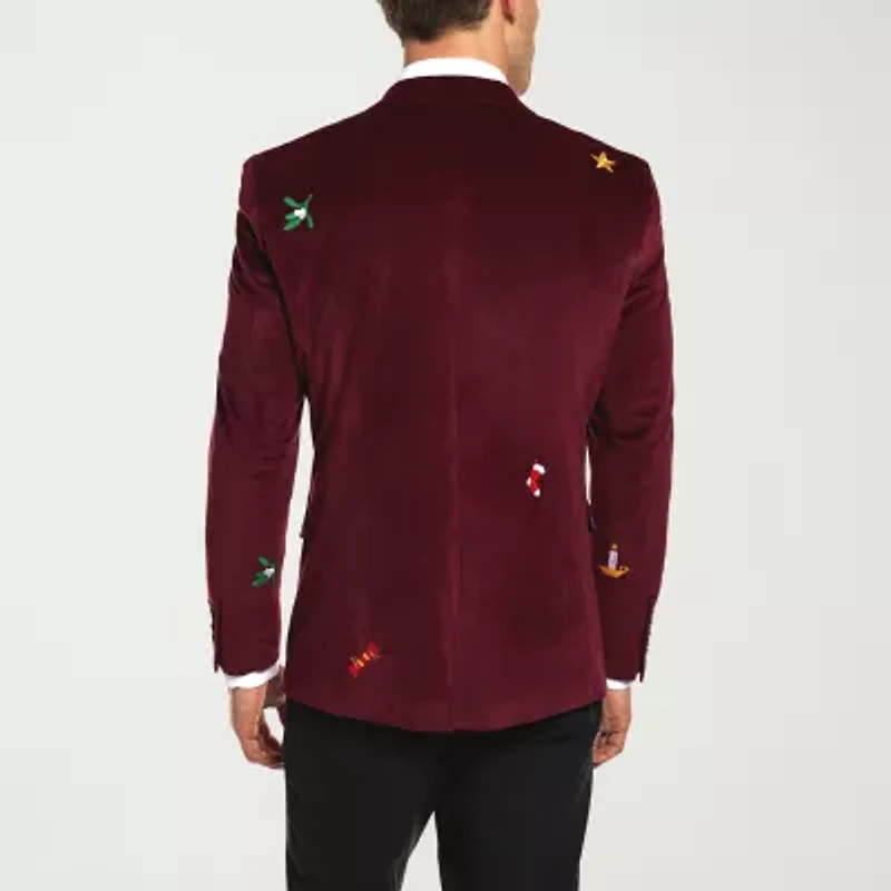 Opposuits Christmas Embroidered Mens Slim Fit Blazer