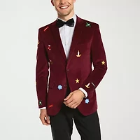Opposuits Christmas Embroidered Mens Slim Fit Blazer