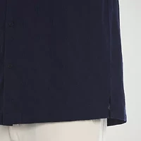Cubavera Medallian Dobby Mens Short Sleeve Regular Fit Button-Down Shirt