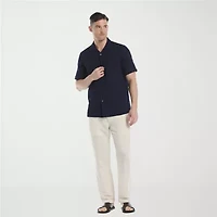 Cubavera Medallian Dobby Mens Short Sleeve Regular Fit Button-Down Shirt