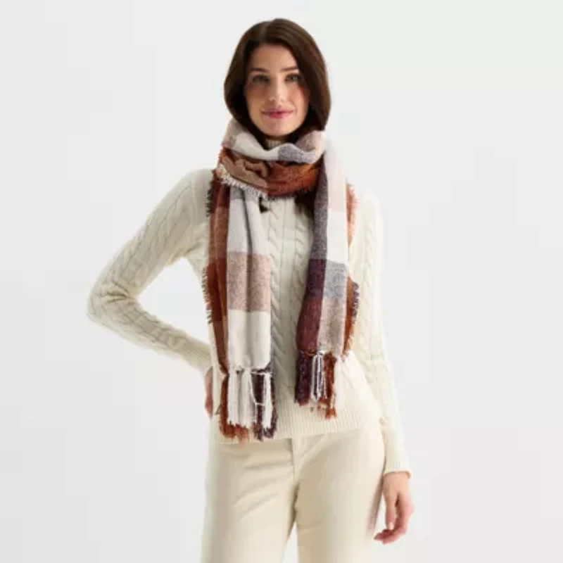 St. John's Bay Chenille Plaid Scarf