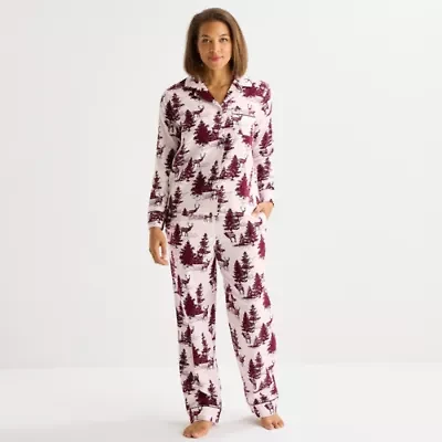 Liz Claiborne Womens Flannel Long Sleeve 2-pc. Matching Family Pajama Sets