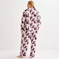Liz Claiborne Womens Flannel Long Sleeve 2-pc. Matching Family Plus Pajama Sets