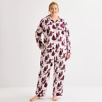 Liz Claiborne Womens Flannel Long Sleeve 2-pc. Matching Family Plus Pajama Sets