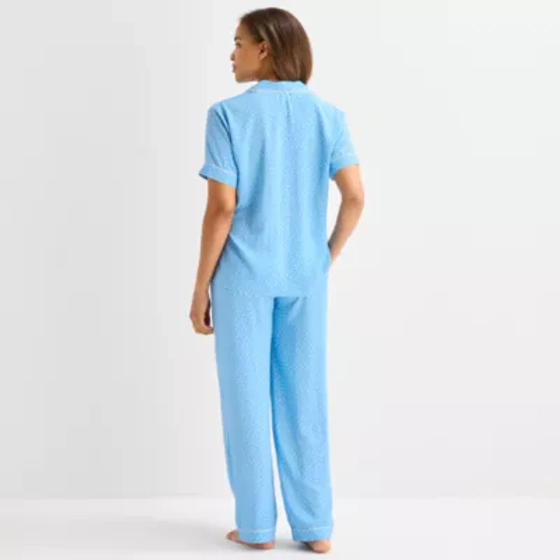 Liz Claiborne Womens Short Sleeve 2-pc. Pajama Sets