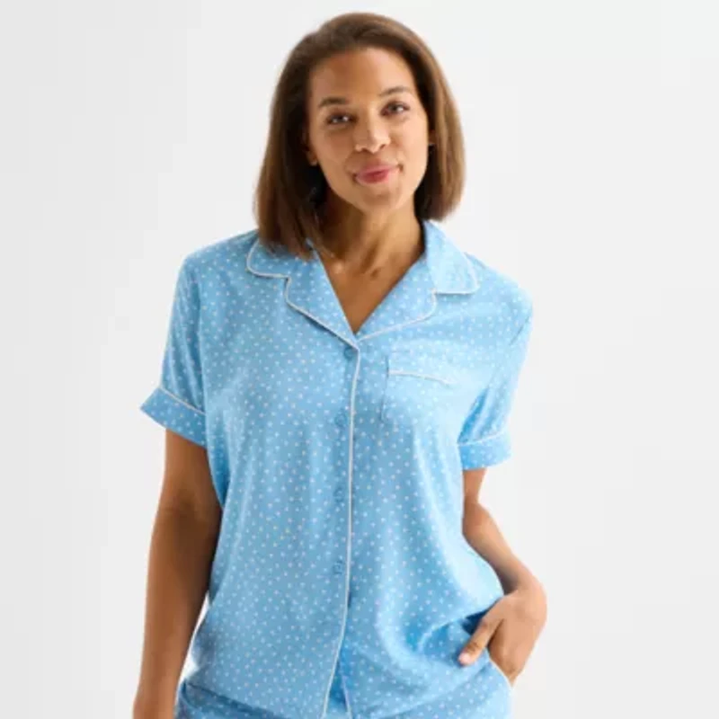 Liz Claiborne Womens Short Sleeve 2-pc. Pajama Sets