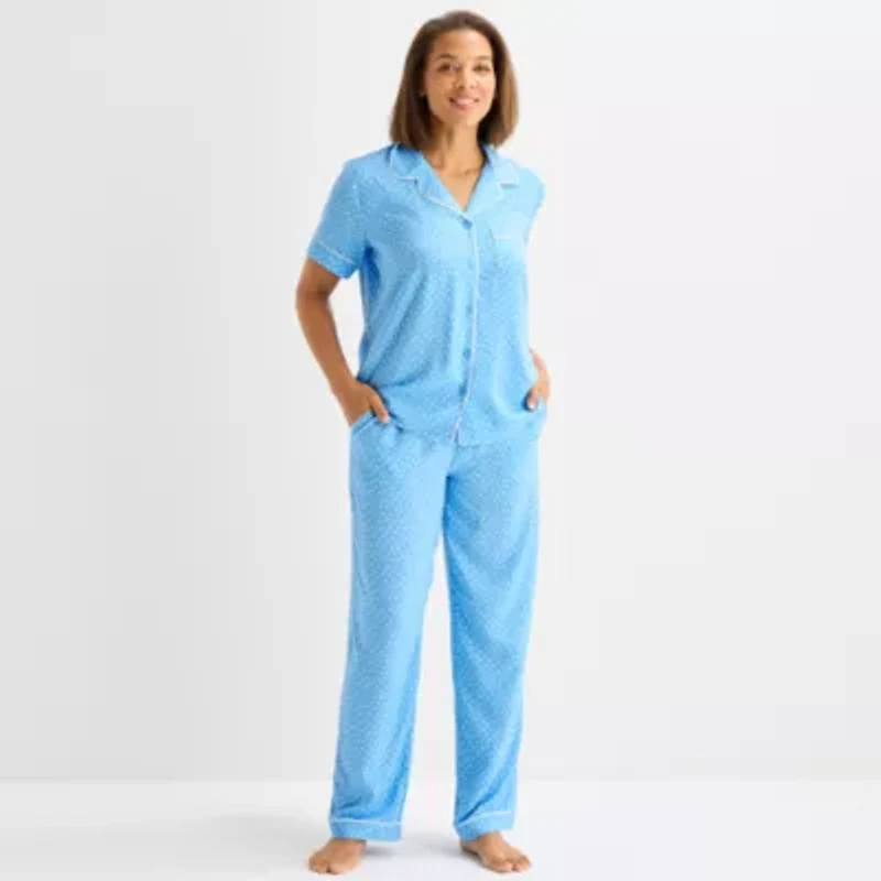 Liz Claiborne Womens Short Sleeve 2-pc. Pajama Sets