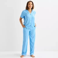 Liz Claiborne Womens Short Sleeve 2-pc. Pajama Sets