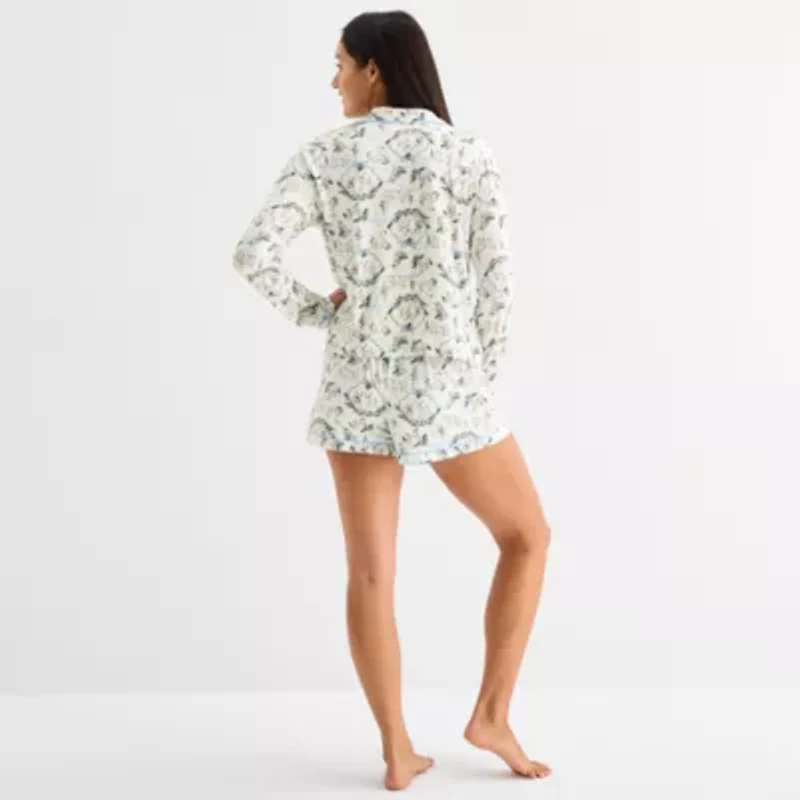 Arizona Body Womens Long Sleeve 2-pc. Juniors Pajama Sets