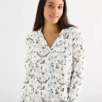 Arizona Body Womens Long Sleeve 2-pc. Juniors Pajama Sets