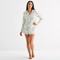 Arizona Body Womens Long Sleeve 2-pc. Juniors Pajama Sets
