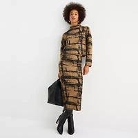 Worthington Womens Midi A-Line Skirt