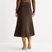 Worthington Womens Midi Flared Skirt
