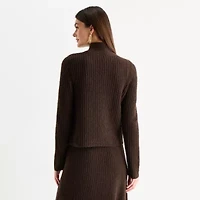 Worthington Womens Mock Neck Long Sleeve Pullover Sweater