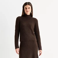 Worthington Womens Mock Neck Long Sleeve Pullover Sweater