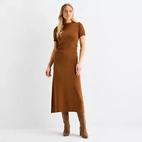Isabel & Nina Womens Short Sleeve Midi Sheath Dress