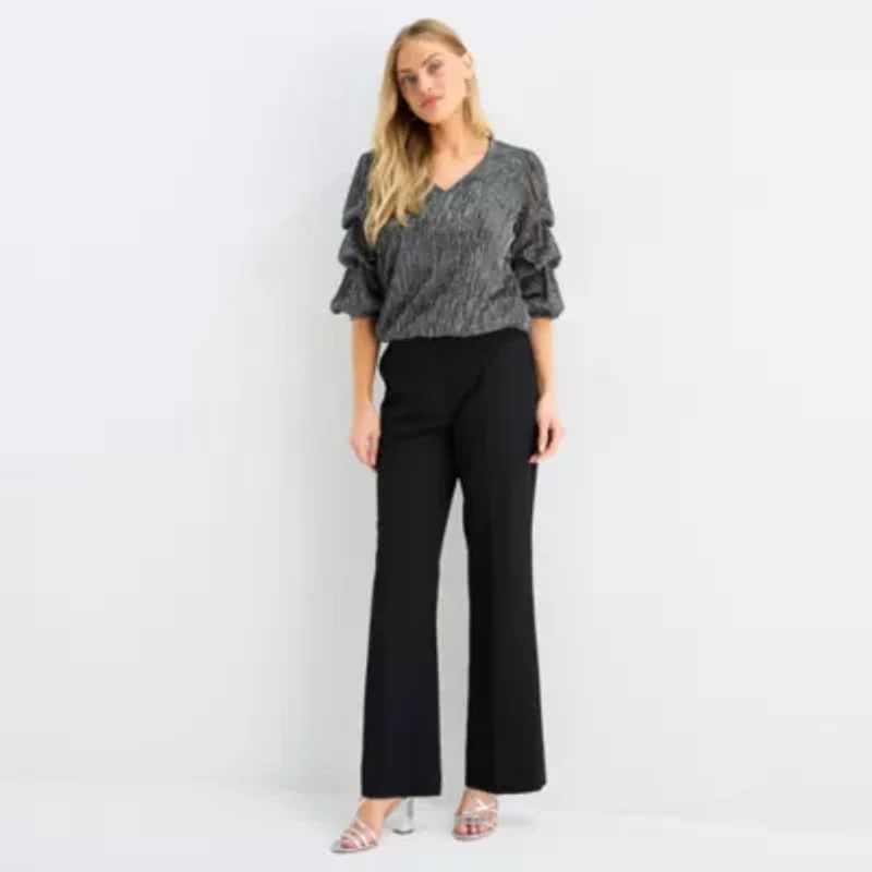 MSK Womens V Neck 3/4 Sleeve Blouse
