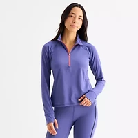 Xersion Everultra-Lite Womens Mock Neck Long Sleeve Quarter-Zip Pullover Tall