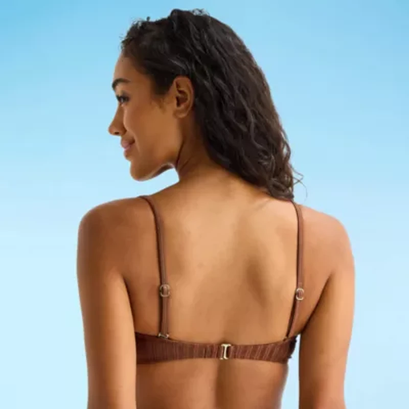 Mynah Womens Adjustable Straps Bandeau Bikini Swimsuit Top