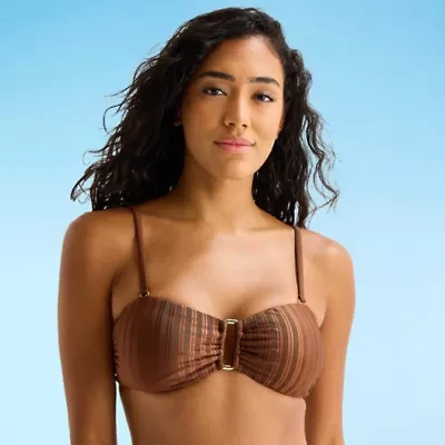 Mynah Womens Adjustable Straps Bandeau Bikini Swimsuit Top