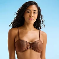 Mynah Womens Adjustable Straps Bandeau Bikini Swimsuit Top