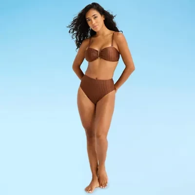 Mynah Womens Adjustable Straps Bandeau Bikini Swimsuit Top