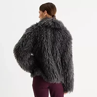 Worthington Womens Faux Fur Midweight Coat