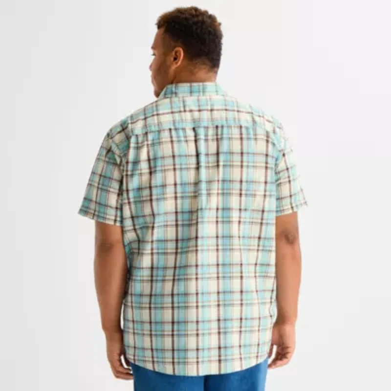 mutual weave Mens Short Sleeve Classic Fit Big and Tall Button-Down Shirt