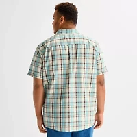 mutual weave Mens Short Sleeve Classic Fit Big and Tall Button-Down Shirt
