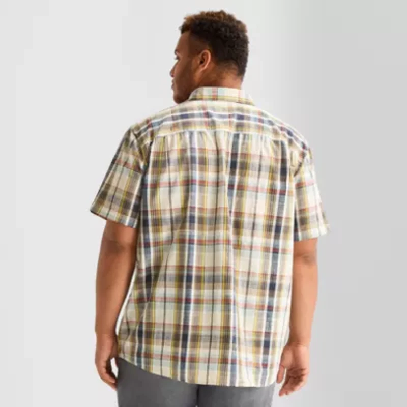 mutual weave Mens Short Sleeve Classic Fit Big and Tall Button-Down Shirt