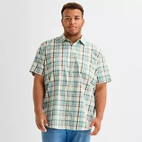 mutual weave Mens Short Sleeve Classic Fit Big and Tall Button-Down Shirt