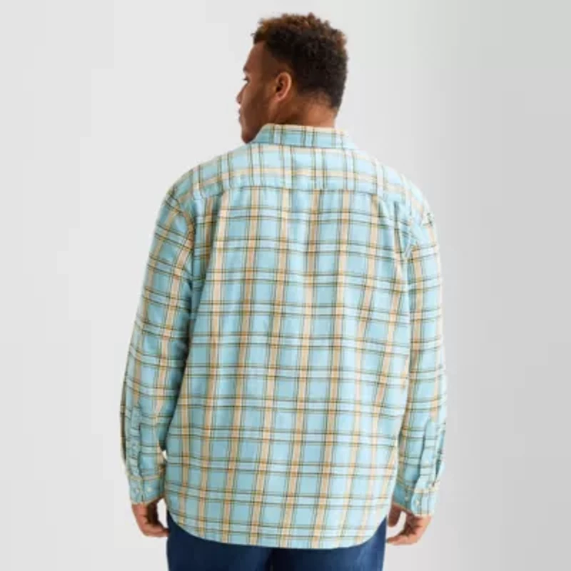 mutual weave Mens Long Sleeve Regular Fit Big and Tall Flannel Shirt
