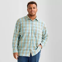 mutual weave Mens Long Sleeve Regular Fit Big and Tall Flannel Shirt