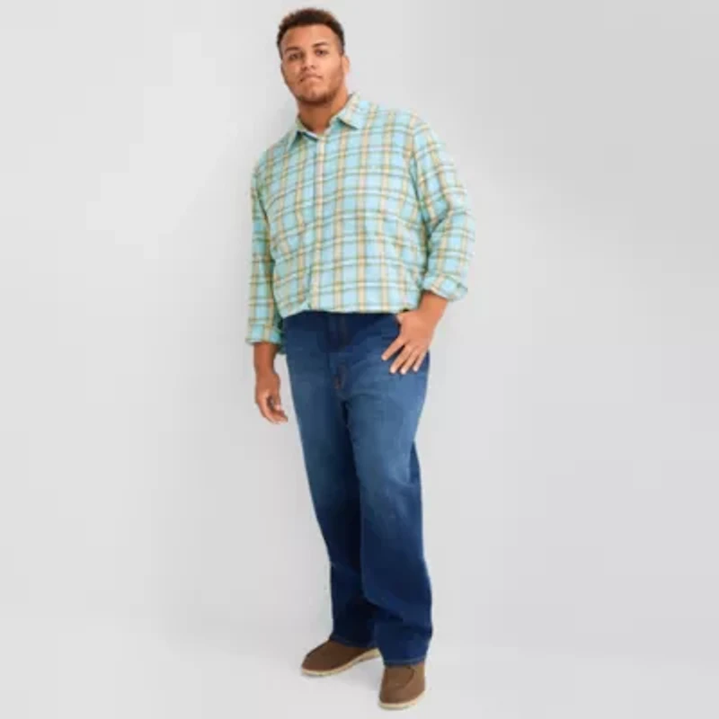 mutual weave Mens Long Sleeve Regular Fit Big and Tall Flannel Shirt