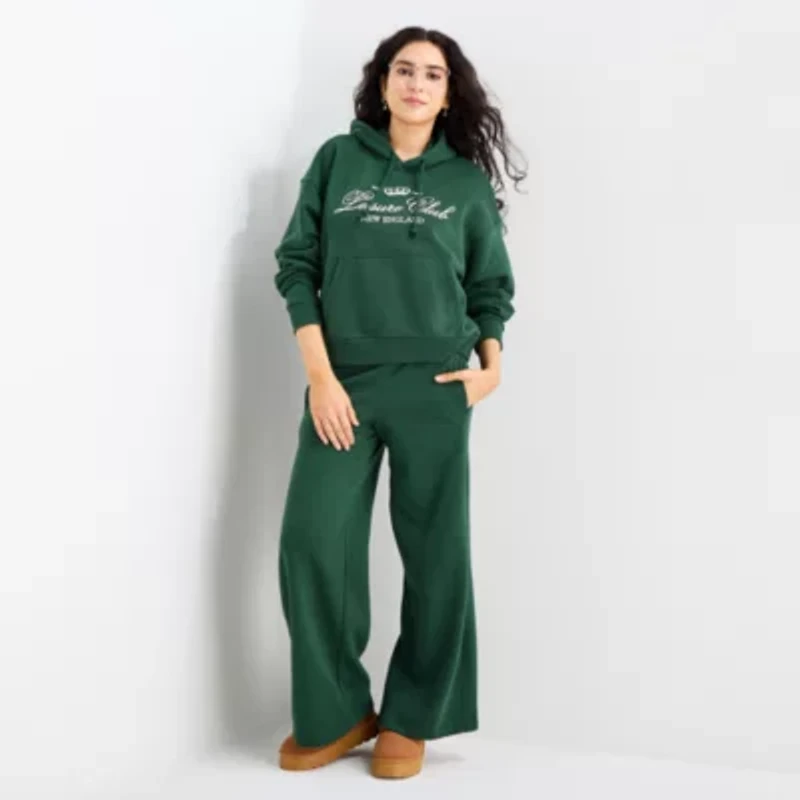 Arizona Womens Juniors Long Sleeve Fleece Active Hoodie
