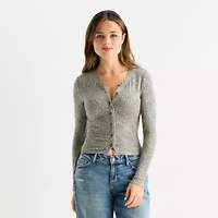 Arizona Girls Juniors Long Sleeve Button Cardigan