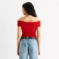 Arizona Womens Juniors Sleeveless Off The Shoulder Top