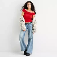 Arizona Womens Juniors Sleeveless Off The Shoulder Top