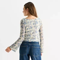 Arizona Womens Boat Neck Long Sleeve Juniors Sweatshirt