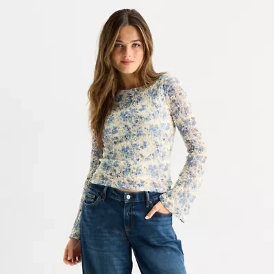 Arizona Womens Boat Neck Long Sleeve Juniors Sweatshirt