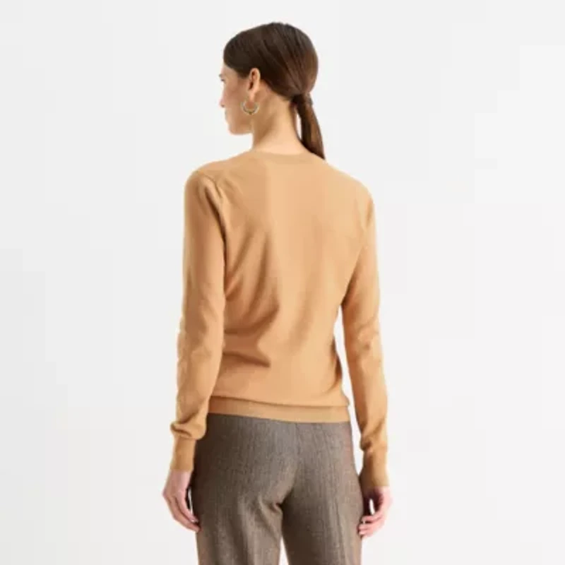 Worthington Womens V Neck Long Sleeve Pullover Sweater