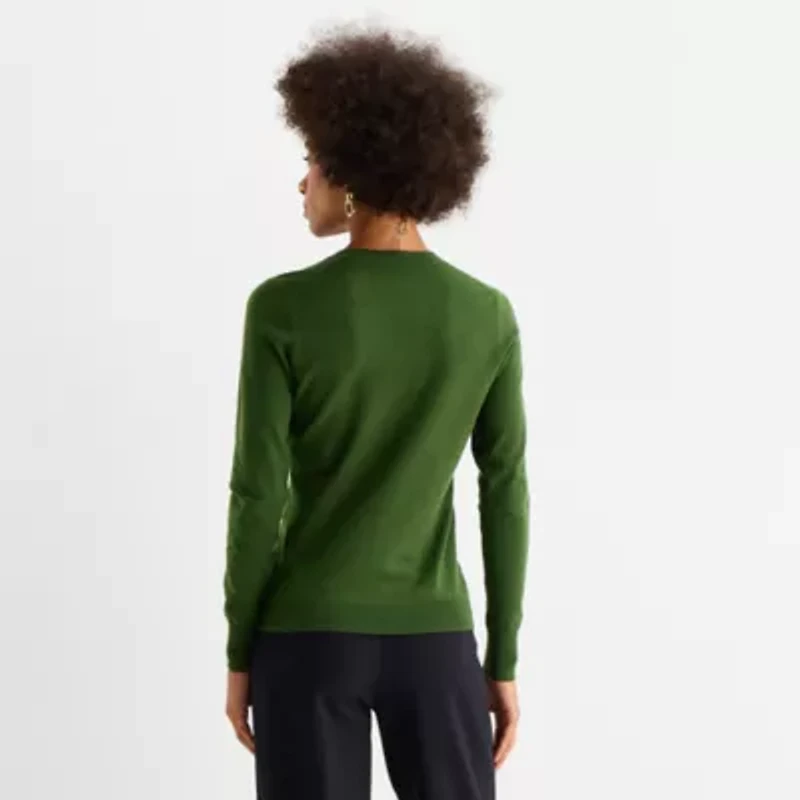 Worthington Womens V Neck Long Sleeve Pullover Sweater