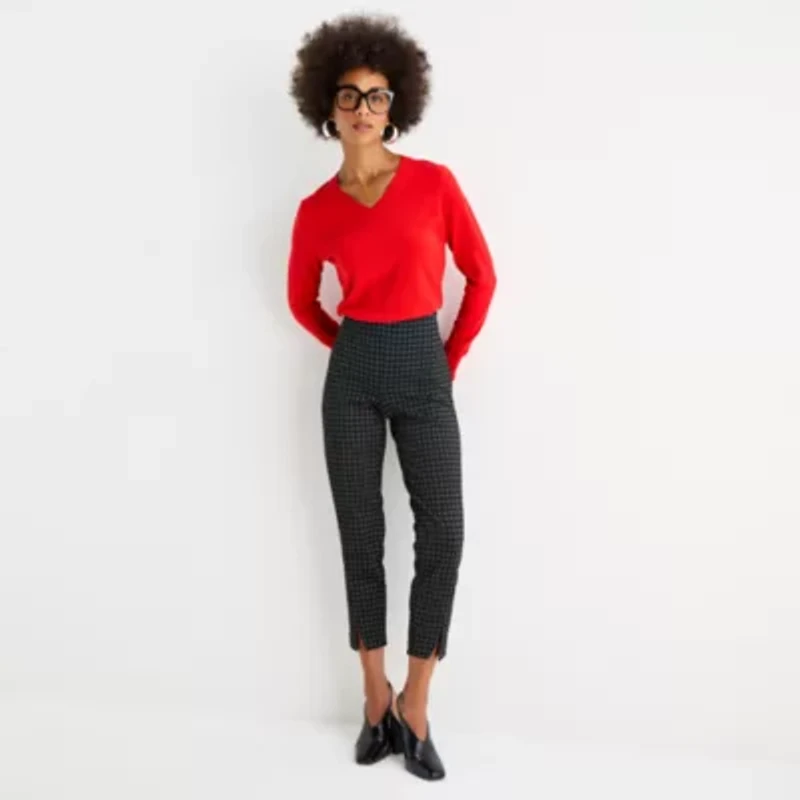 Worthington Womens V Neck Long Sleeve Pullover Sweater